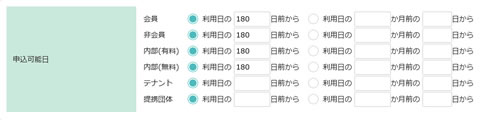 会員種別による受付開始時期設定